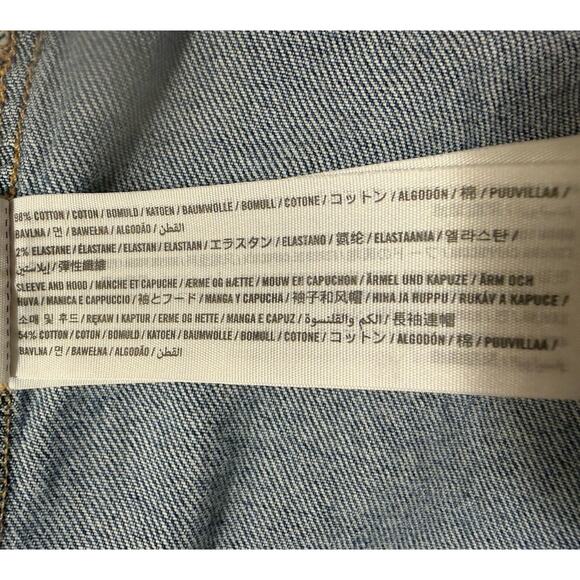 Abercrombie & Fitch Hollister Jean Jacket Sz Med Y2K Distressed - Picture 9 of 12